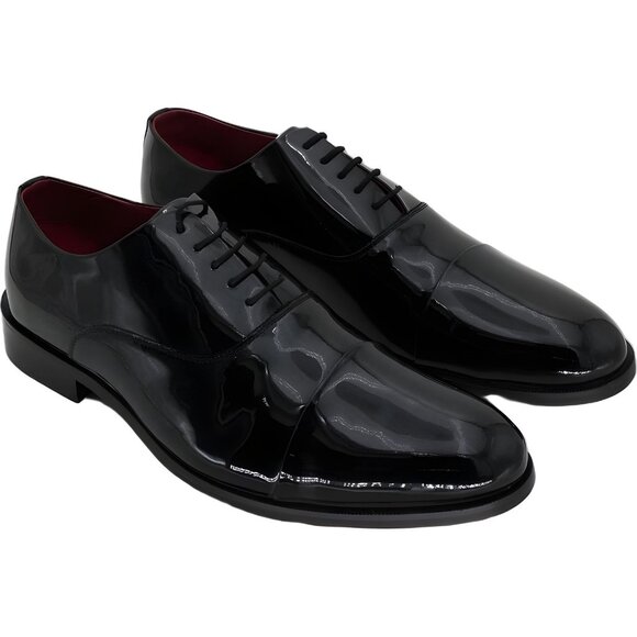 Carlos by Carlos Santana patent tuxedo cap-toe oxford shoes black 14M - Picture 4 of 6